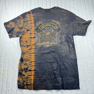 VTG Harley Davidson T-Shirt Men's XL Tie Dye Double Sided Print Eagle Motorcycle